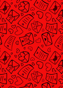 红色办公元素无缝图案