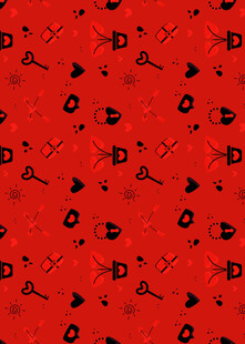 红色底黑色图案纹理背景
