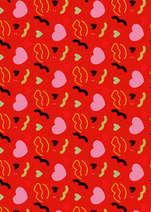 红色爱心辣椒图案背景