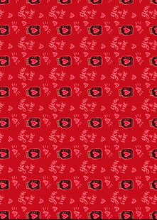 红色爱心花纹图案背景