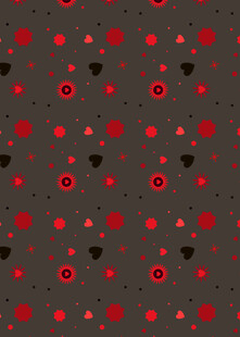 红黑圆点爱心图案背景
