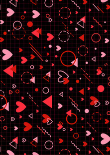 爱心几何图案黑色背景图