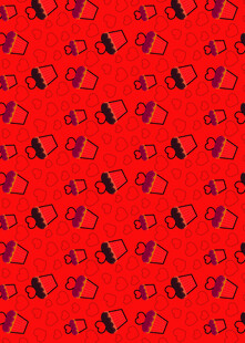 红色背景卡通眼镜图案