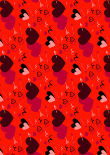 红色背景卡通图案纹理