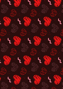 红色心形图案无缝背景
