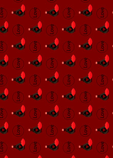 红色背景卡通图案无缝纹理