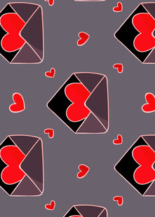 爱心信封图案背景设计