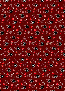 红色花卉图案背景纹理