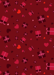 红色爱心礼物浪漫背景图