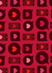 红色心形图案背景纹理