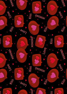 心形图案黑色背景纹理