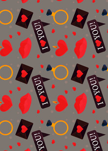 爱心图案背景的多样元素