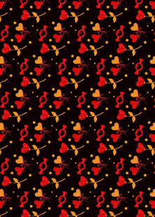 红色碎花黑色底纹图案