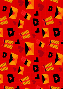 红色几何图案拼接背景