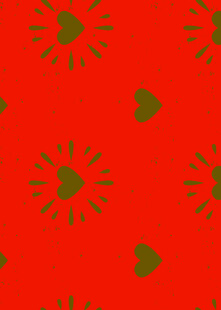 红色背景太阳心形图案