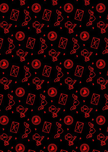 红色复古花纹黑色背景图案