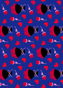 红蓝黑几何图案无缝背景