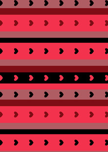 红色条纹爱心图案背景