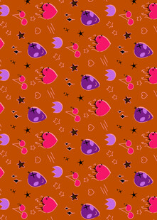 橙色底多彩图案纹理背景