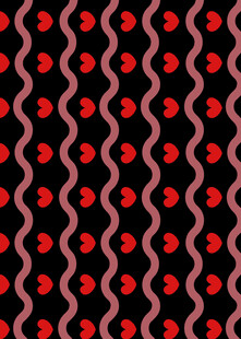 红黑波纹爱心图案背景