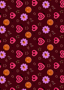 花卉爱心图案无缝背景