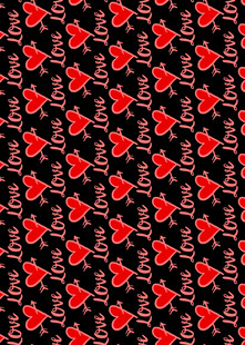 红色爱心花纹图案背景