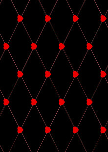黑色底红点缀菱形图案