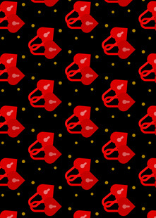 红色手套图案背景设计