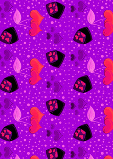 紫色底多彩图案无缝背景