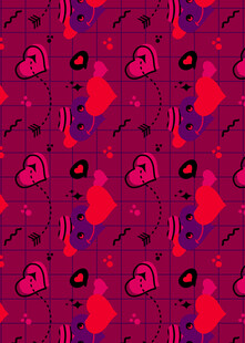 爱心图案的多彩浪漫背景