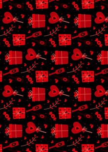 红色爱心格子图案背景