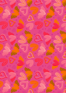 粉色爱心图案无缝背景