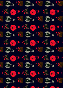 复古风花卉几何图案背景