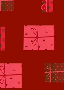 红色背景下的精美礼品盒