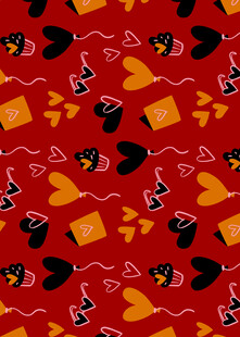 红色背景爱心礼物图案