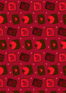 红色爱心图案背景设计