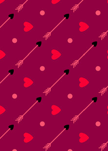 玫红色爱心箭头图案背景