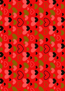 红色花卉图案背景纹理