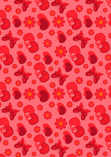 粉色草莓爱心图案背景