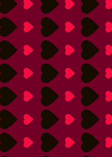 红黑心形图案背景