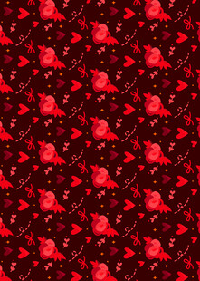 红色花卉图案背景纹理