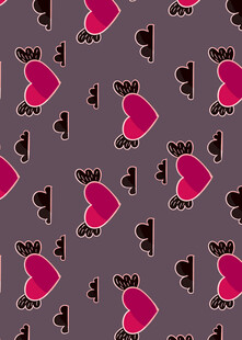 心形图案无缝背景纹理