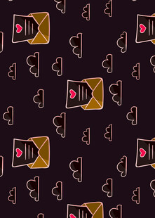 爱心信封图案背景设计