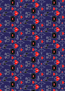 深蓝色底花朵图案纹理