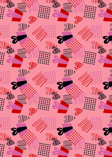 粉色底多样图案装饰纹理