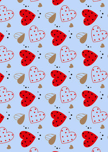 心形瓢虫图案背景纹理