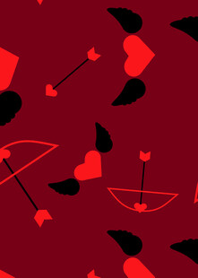 红色爱心箭头浪漫图案