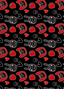 爱心骷髅图案背景纹理