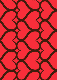 红色心形几何图案背景