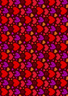 多彩心形图案背景纹理